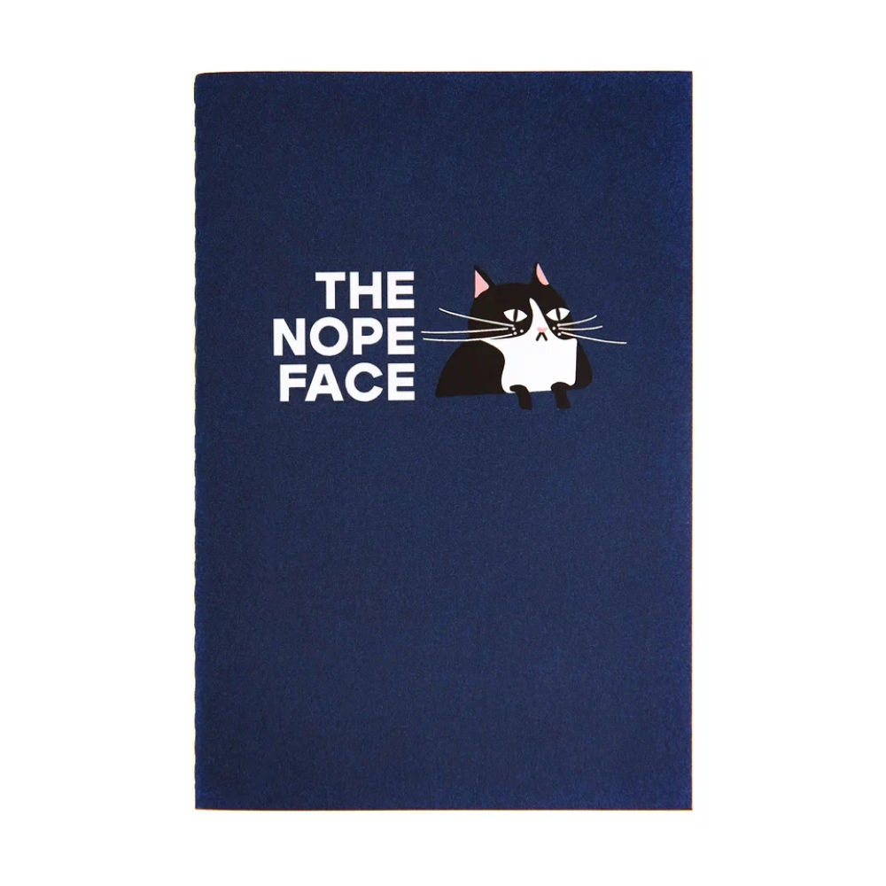 Набор сувенирный «Футболка оверсайз «The nope face», синий классический + Блокнот A5 «The nope face» из моющегося крафта, темно-синий» - 5