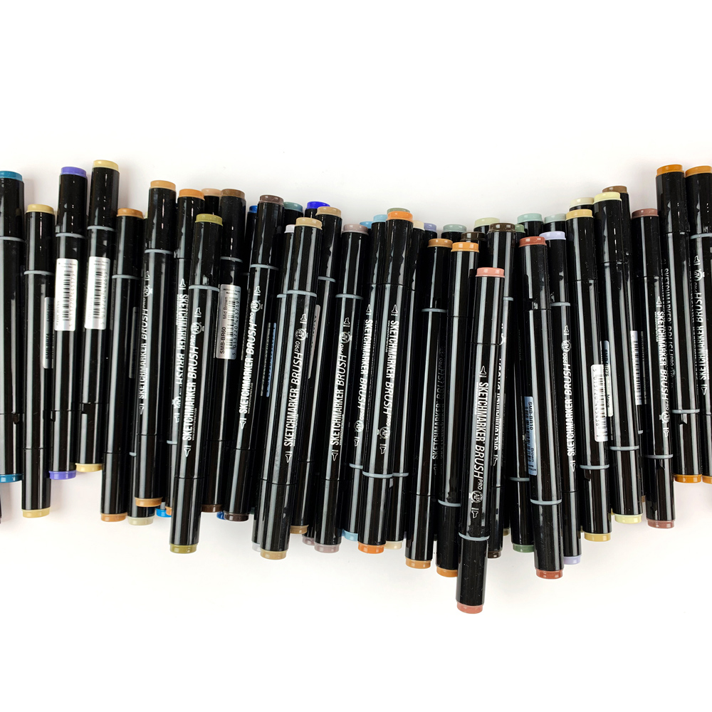 Маркер перманентный двусторонний "Sketchmarker Brush", CG5 прохладный серый 5 - 4