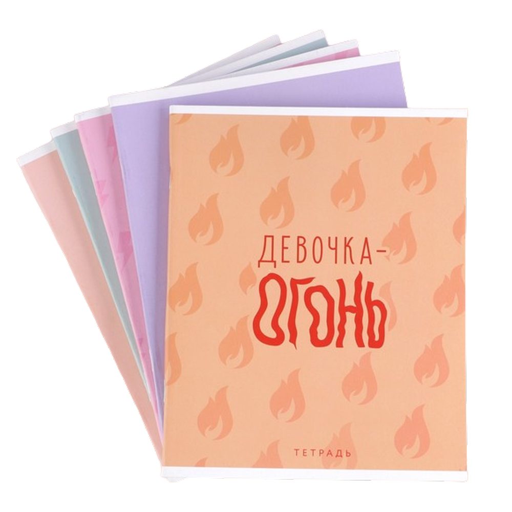 Тетрадь "Шрифтовые для девчонок", А5, 48 листов, клетка, ассорти