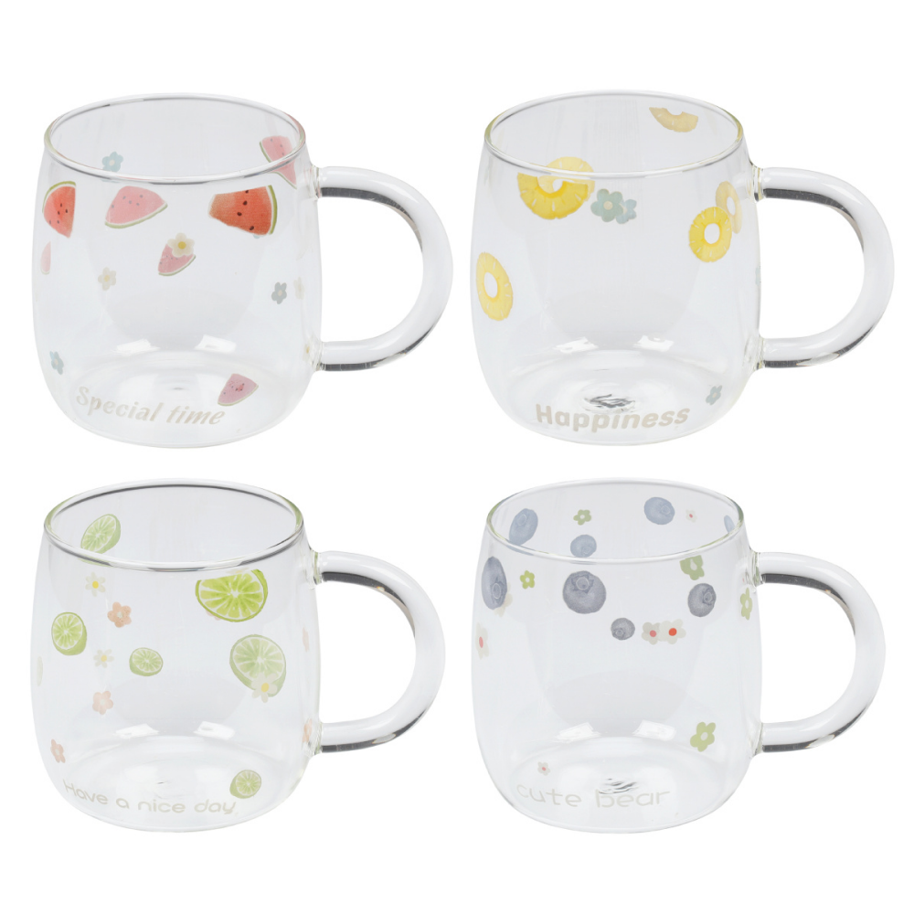 Кружка керамическая "Fruit", 420 мл, с крышкой и сито, ассорти