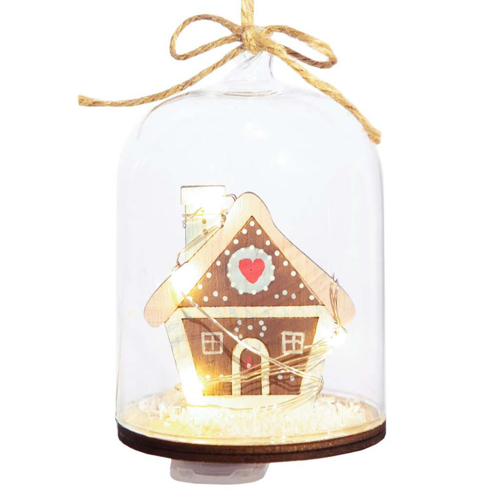 Украшение новогоднее "Домик в колбе", разноцветный