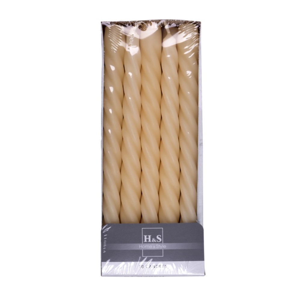 Набор свечей столовых "Donau Home", 240 мм, 10шт/уп., кремовый