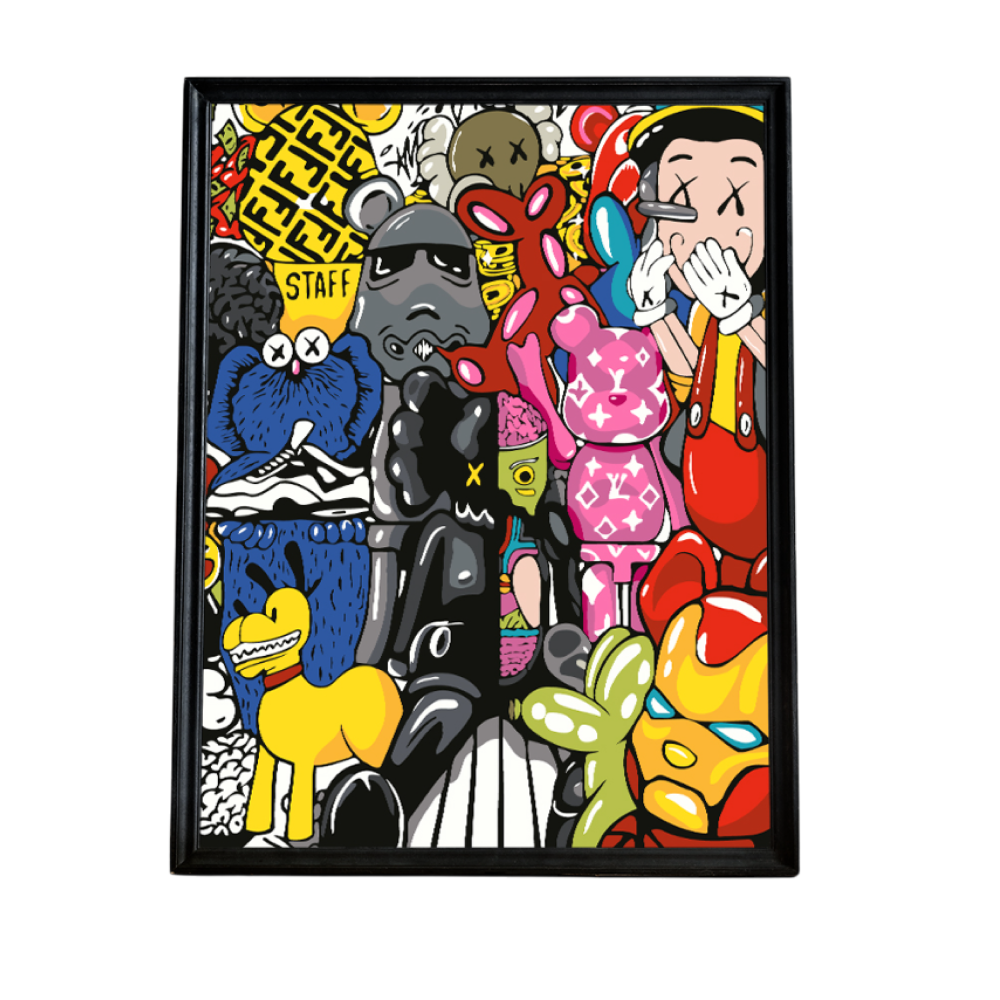 Картина по номерам "Kaws Bearbrick"