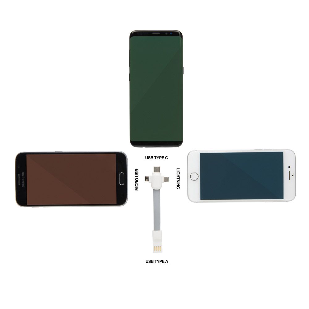 Кабель-брелок с микро-USB "P302.113", серый, белый - 5