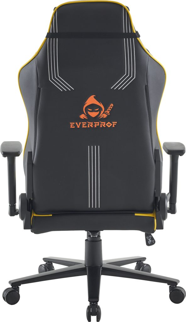Кресло игровое EVERPROF Rapid экокожа, черный/желтый, крестов. металл - 5