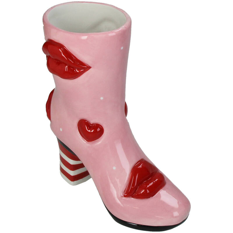 Ваза керамическая "Boot Lips", 19,5x8,5x23 см, розовый, красный - 2 Ваза керамическая "Boot Lips", 19,5x8,5x23 см, розовый, красный - 2