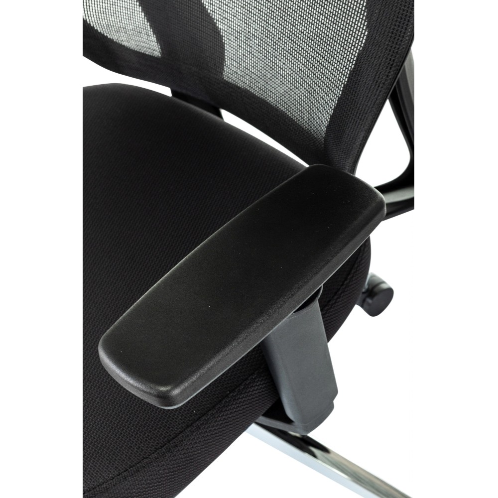 Кресло для руководителя Бюрократ MC-412N-H сетка, ткань, черный, крестов. хром, с подголов. - 5