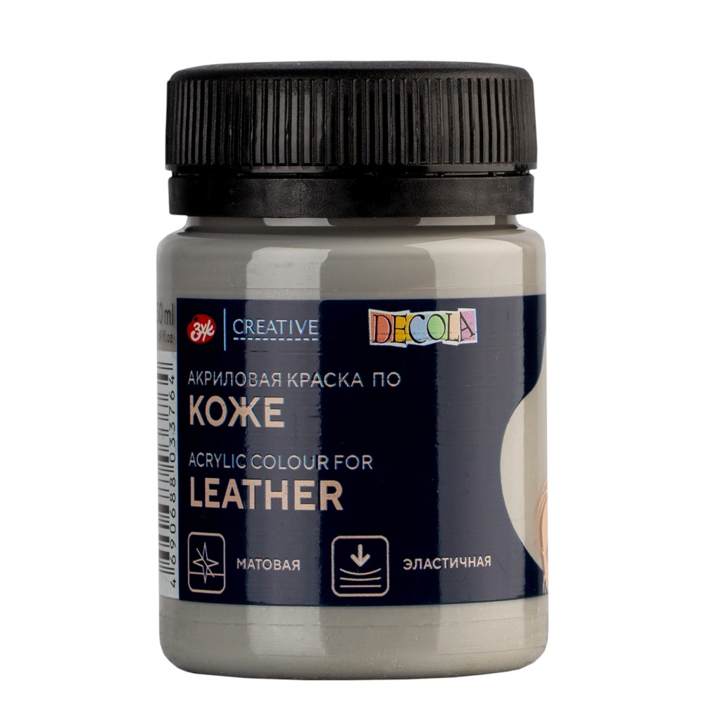 Краска акриловая для кожи "Декола", 814 серая, 50 мл., банка
