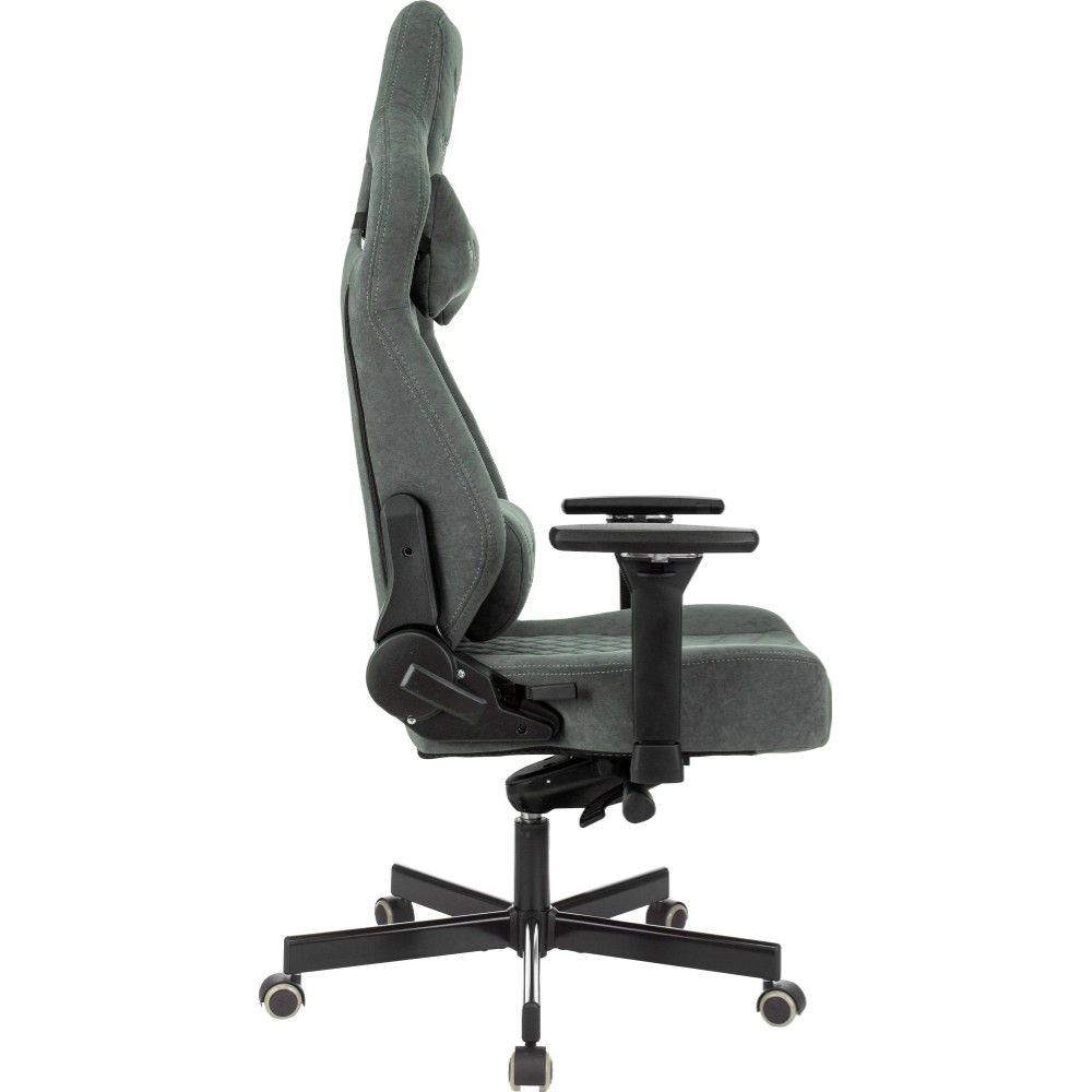 Кресло игровое Бюрократ Knight Hunter, искусственная замша, серый - 8