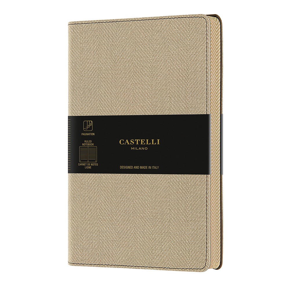 Блокнот Castelli Milano "Harris Desert Sand", A5, 96 листов, линейка, песочный