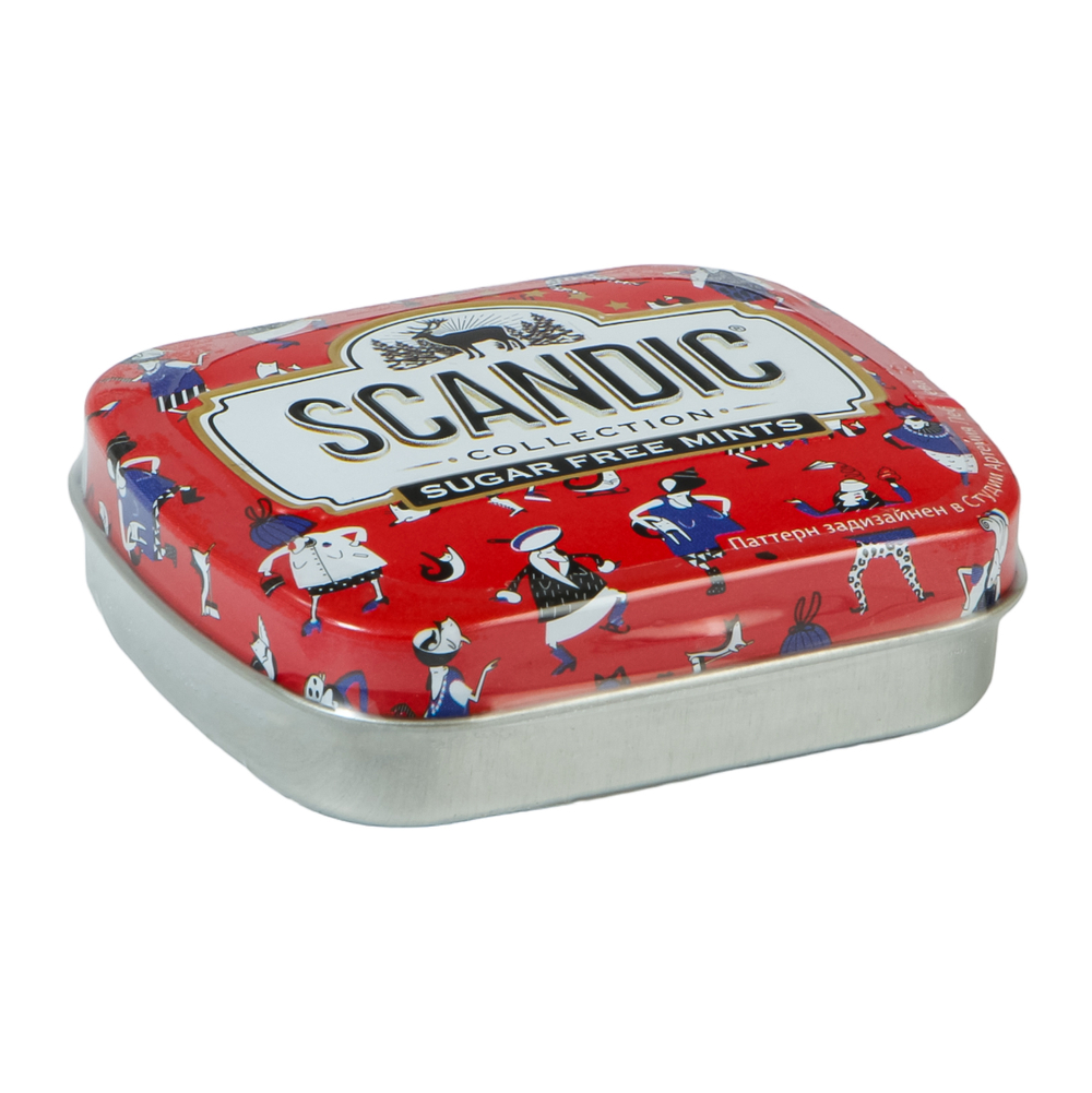 Леденцы "Scandic", 14 г, без сахара, клубничный микс