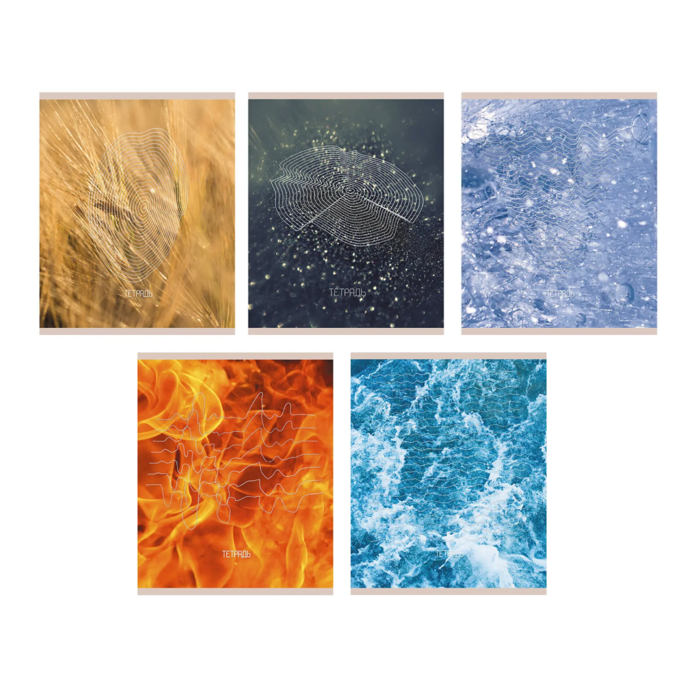 Тетрадь "Сила стихии", А5, 96 листов, в клетку, ассорти