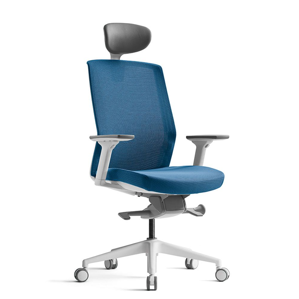 Кресло для руководителя BESTUHL "J1", сетка, ткань, пластик, голубой, -50%