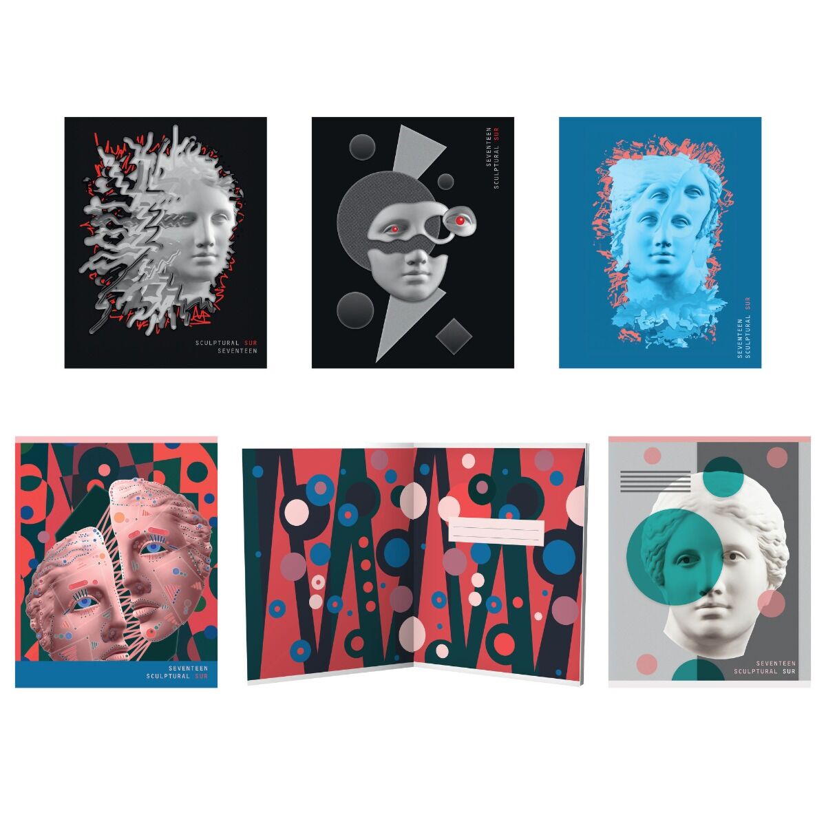 Тетрадь "Античный сюр", А5, 48 листов, в клетку, ассорти