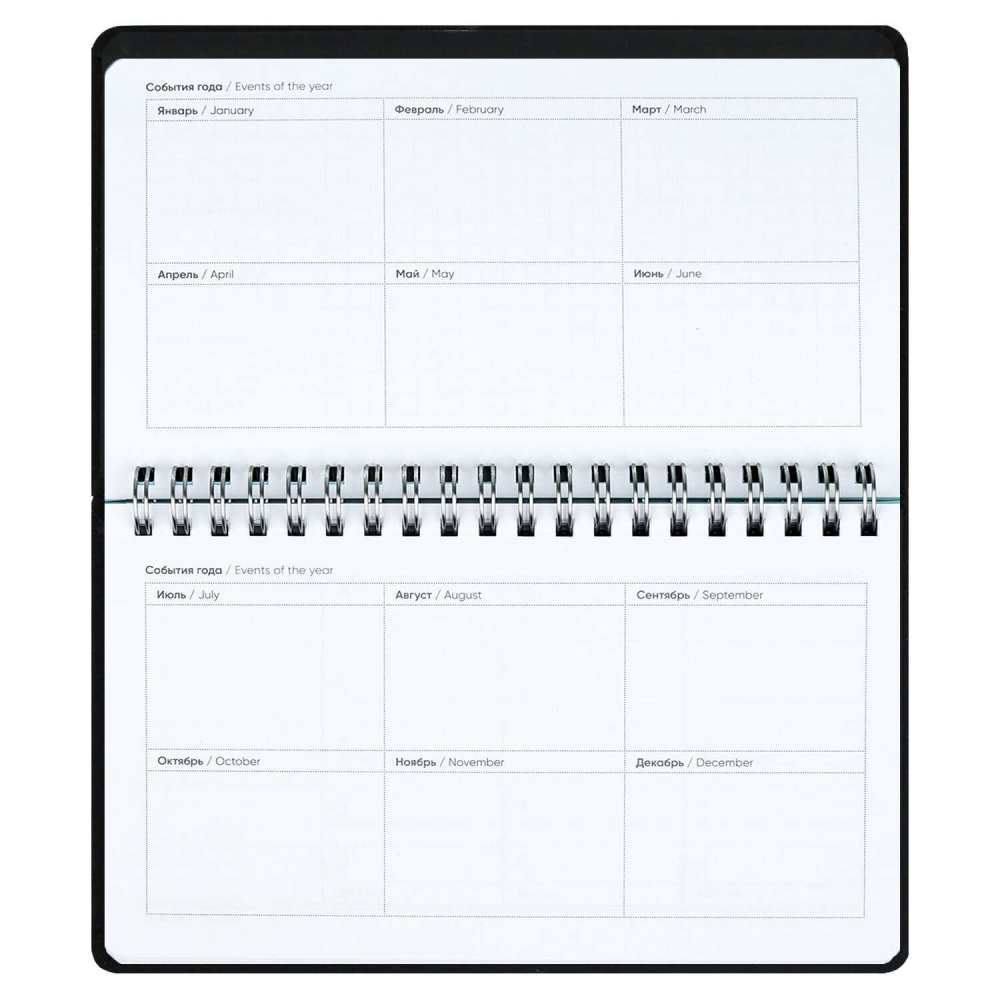 Планер недатированный "Бьянчини", 190х110 мм, 68 листов, черный - 3