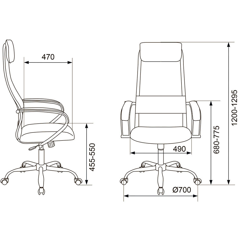 Кресло руководителя "Бюрократ CH-607SL TW-01 Neo Black", сетчатая ткань, хром, черный - 13