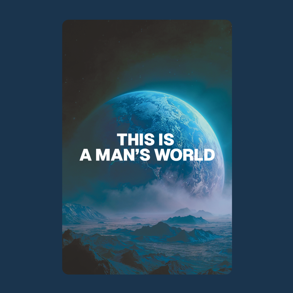 Блокнот "This is a man’s world", A5, 80 листов, темно-синий, срез голографический