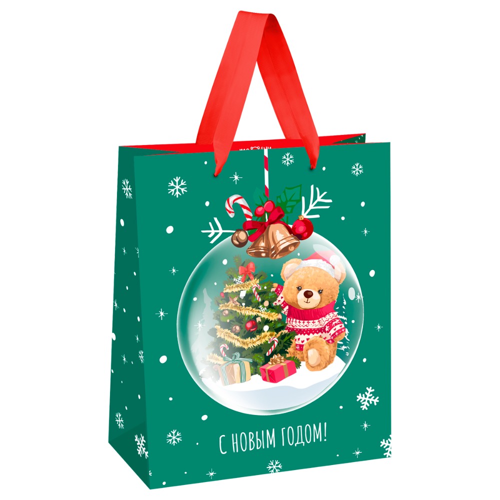 Пакет подарочный "Christmas bear", ламинированный