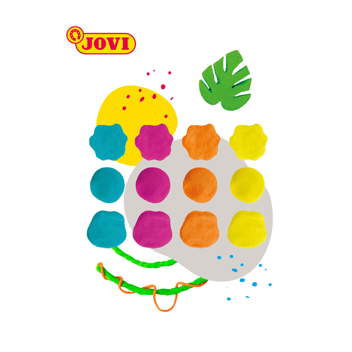 Пластилин для детской лепки "JOVI", 6 цветов, неон, растительный - 5