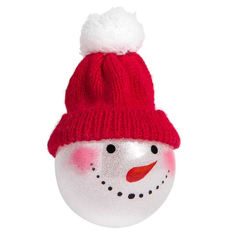 Шар новогодний "Snowman", красный - 2