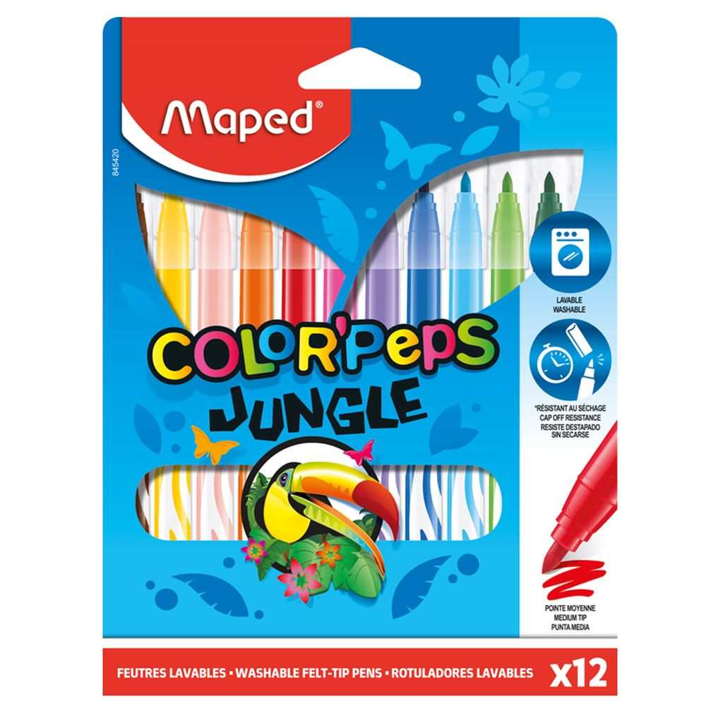 Фломастеры Maped "Jungle", 12 шт