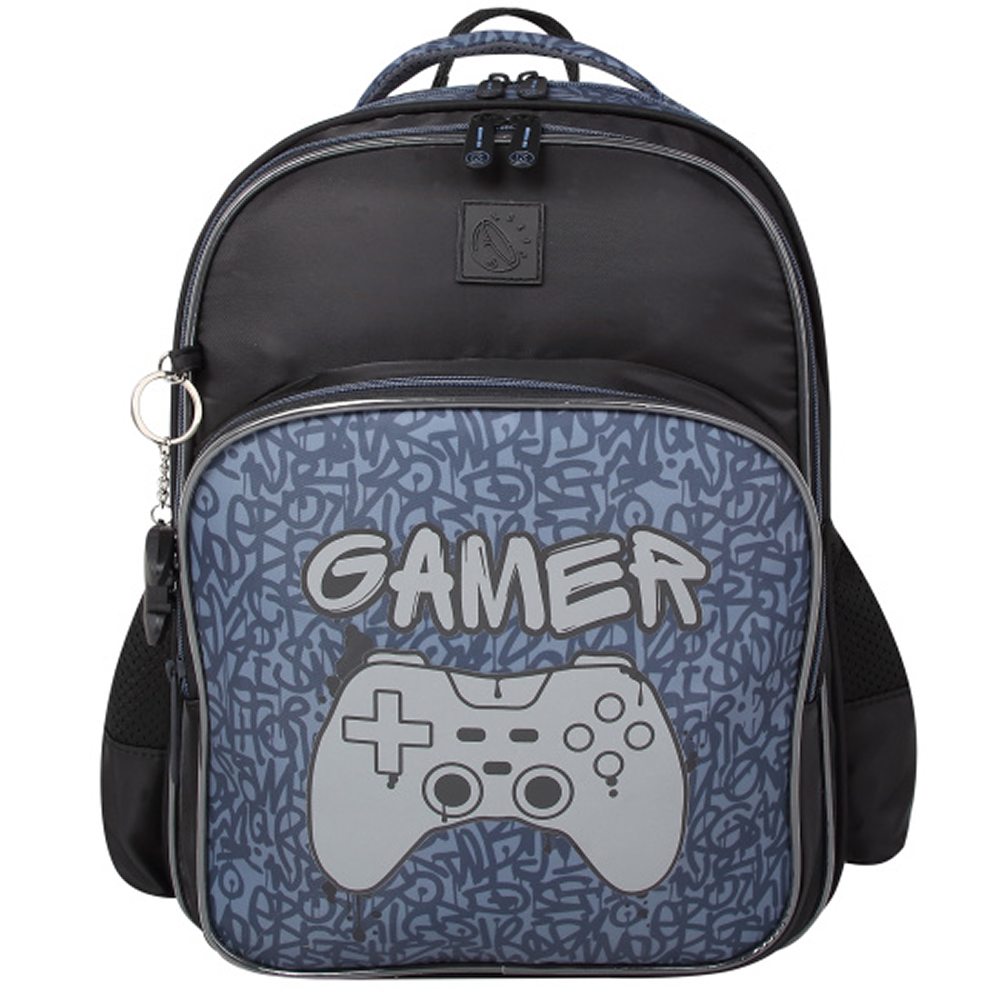 Рюкзак школьный "COMFORT Life Gamer", черный, синий