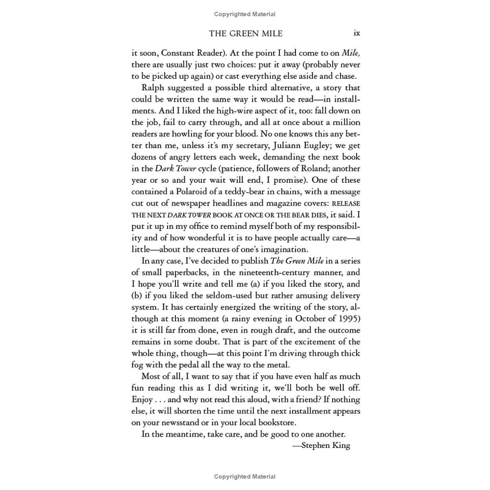 Книга на английском языке "The Green Mile", Stephen King - 10