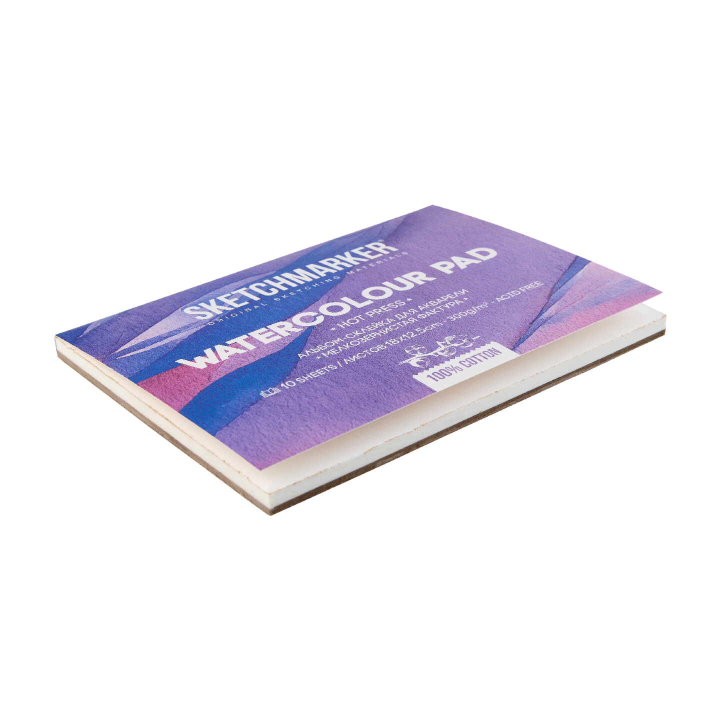 Блок бумаги для акварели "Sketchmarker", А5, 300 г/м2, 10 листов, мелкозернистая - 3