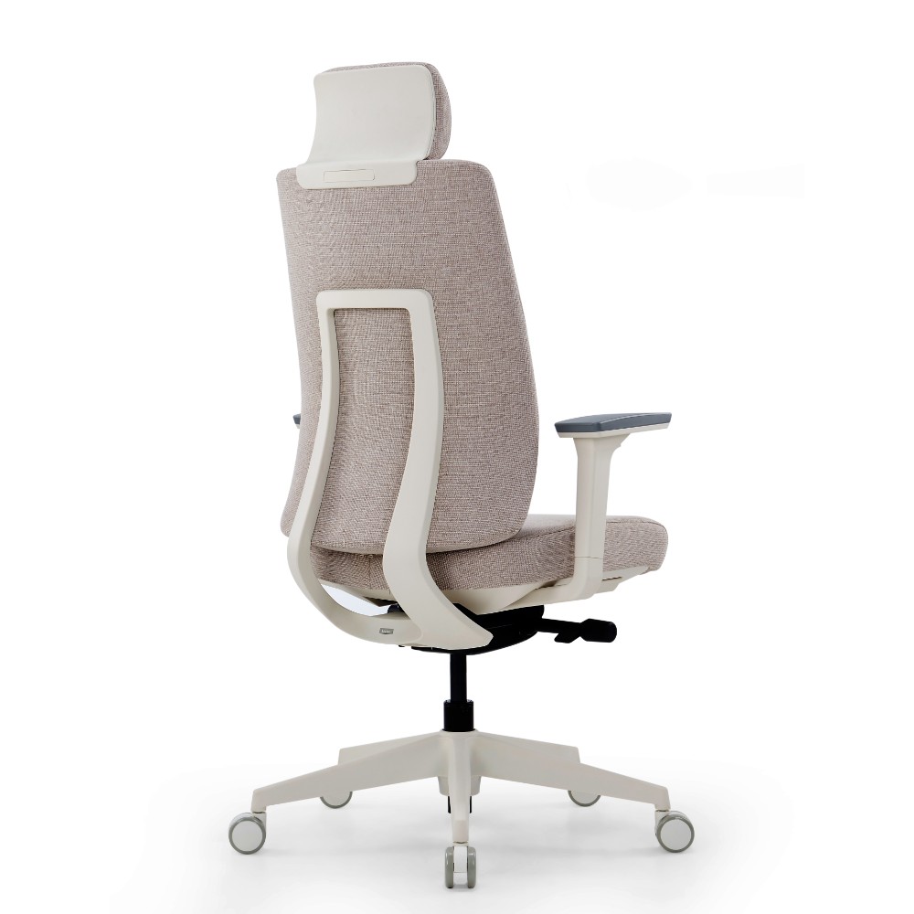 Кресло компьютерное SitZone CH-K55A-BS, ткань, бежевый, пластик, корпус белый - 5