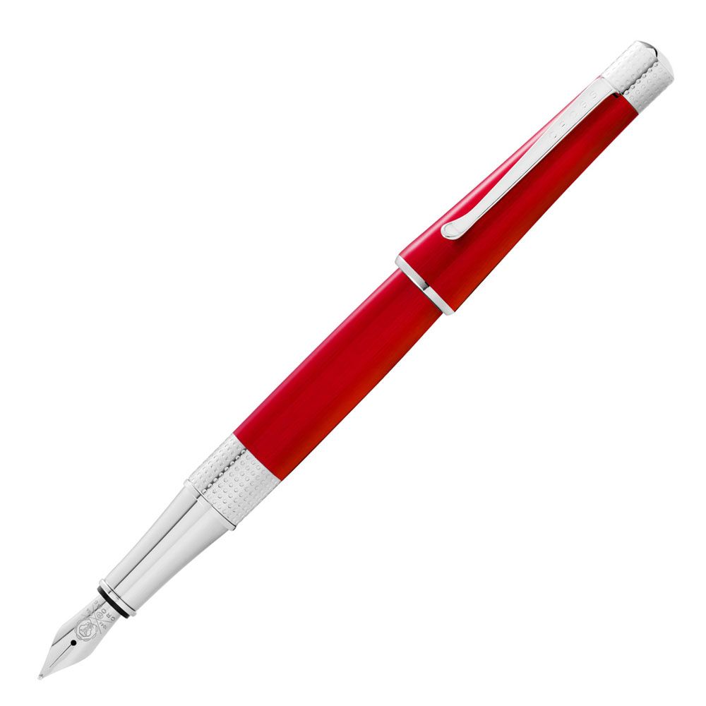 Ручка перьевая "Cross Beverly Translucent Red Lacquer", M, красный, серебристый, патрон черный