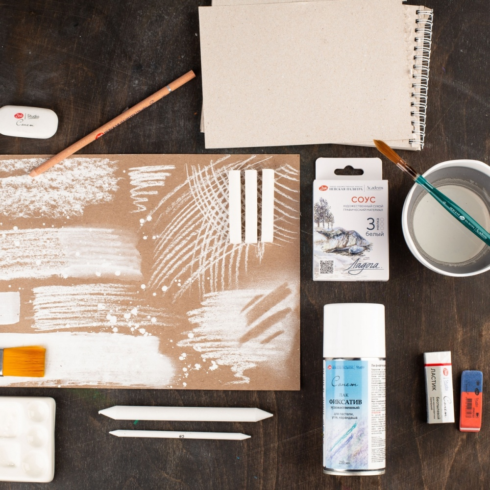 Соус "Ладога", набор мелков, 3 цвета, белый - 5