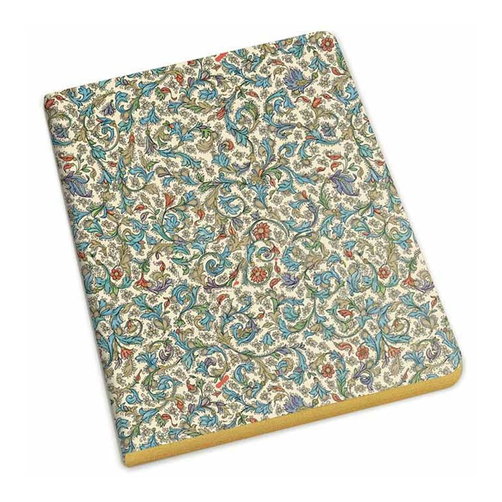 Блокнот "Medicea", А5, 192 листа, линейка, бежеый, синий, срез золотой