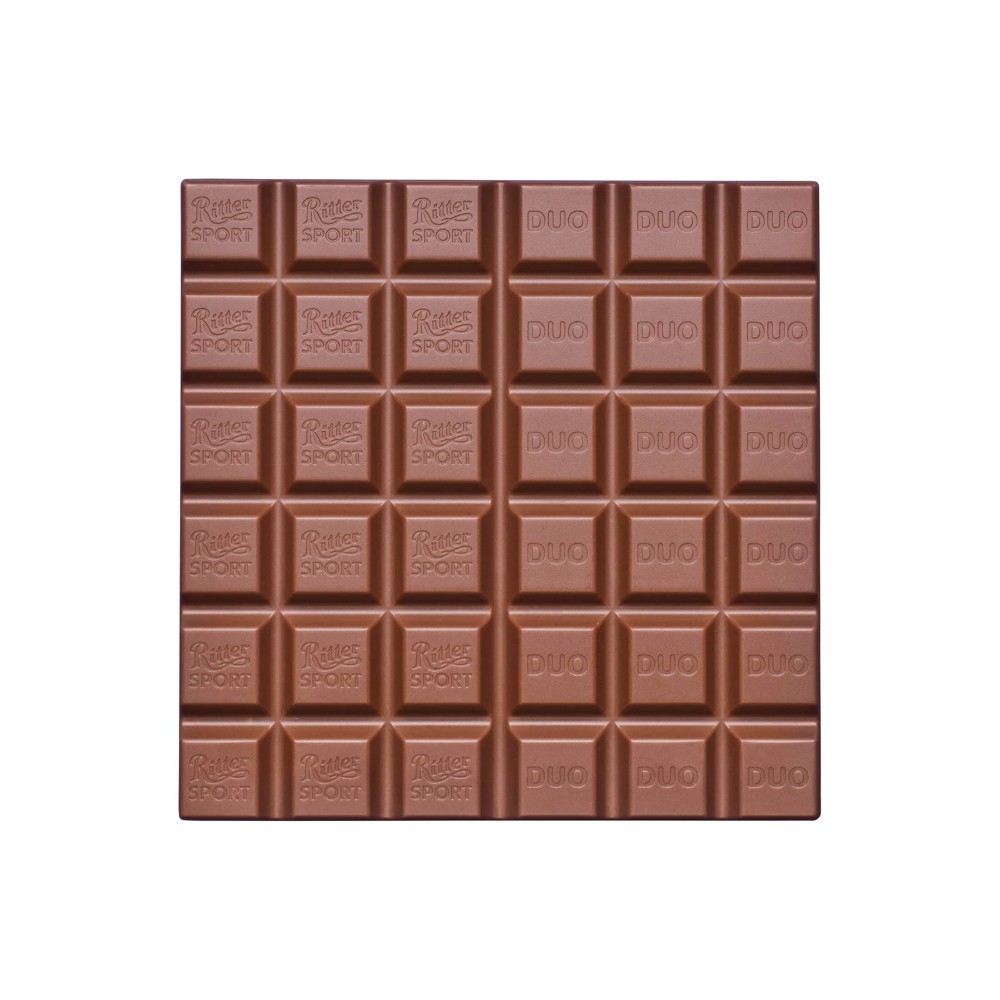 Шоколад молочный "Ritter Sport Duo" с начинками из орехового крема с хлопьями и с пирожным какао-макарун, 218 г - 2