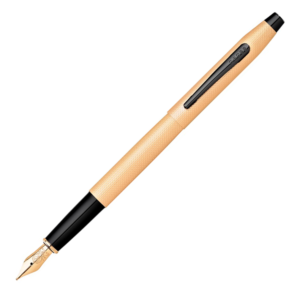 Ручка перьевая Cross "Classic Century Brushed Rose-Gold PVD", F, розовое золото, черный, патрон черный