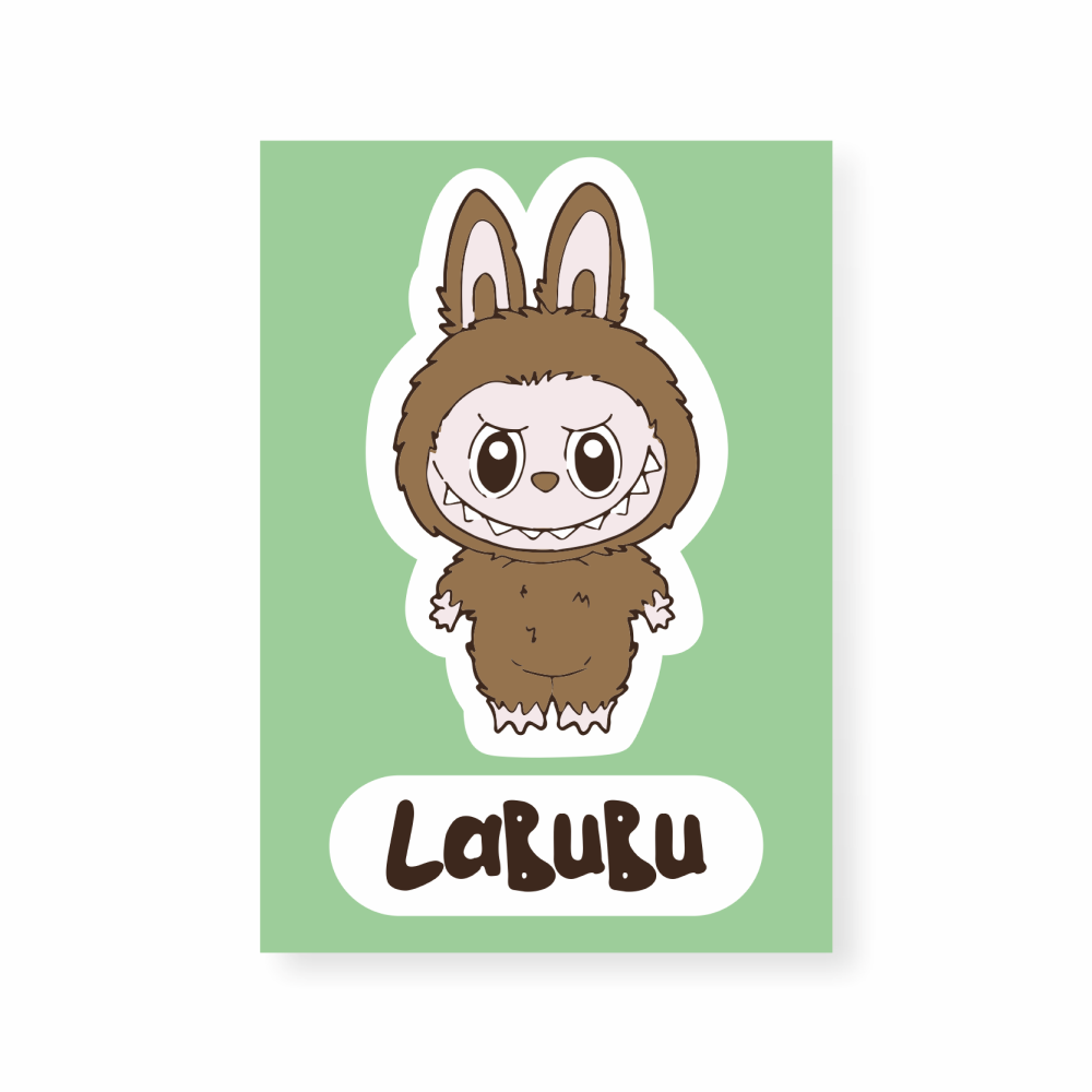 Стикер 3D "Labubu коричневая"