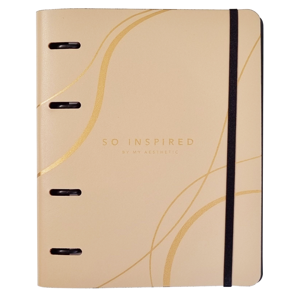 Тетрадь "Lines", А5, 120 листов, клетка, на кольцах, бежевый