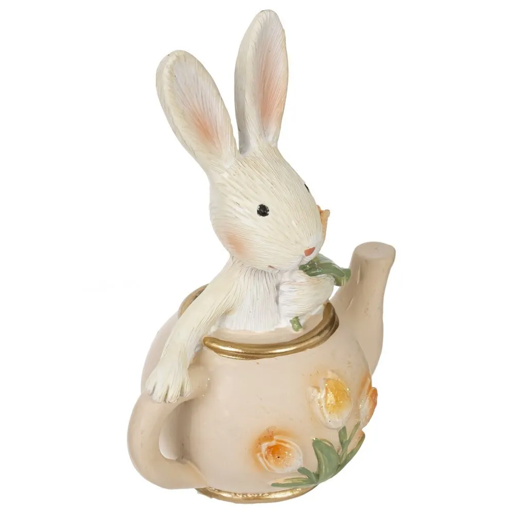 Фигурка "Заяц в чайнике", 8 x 5 x 10 см, бежевый - 4