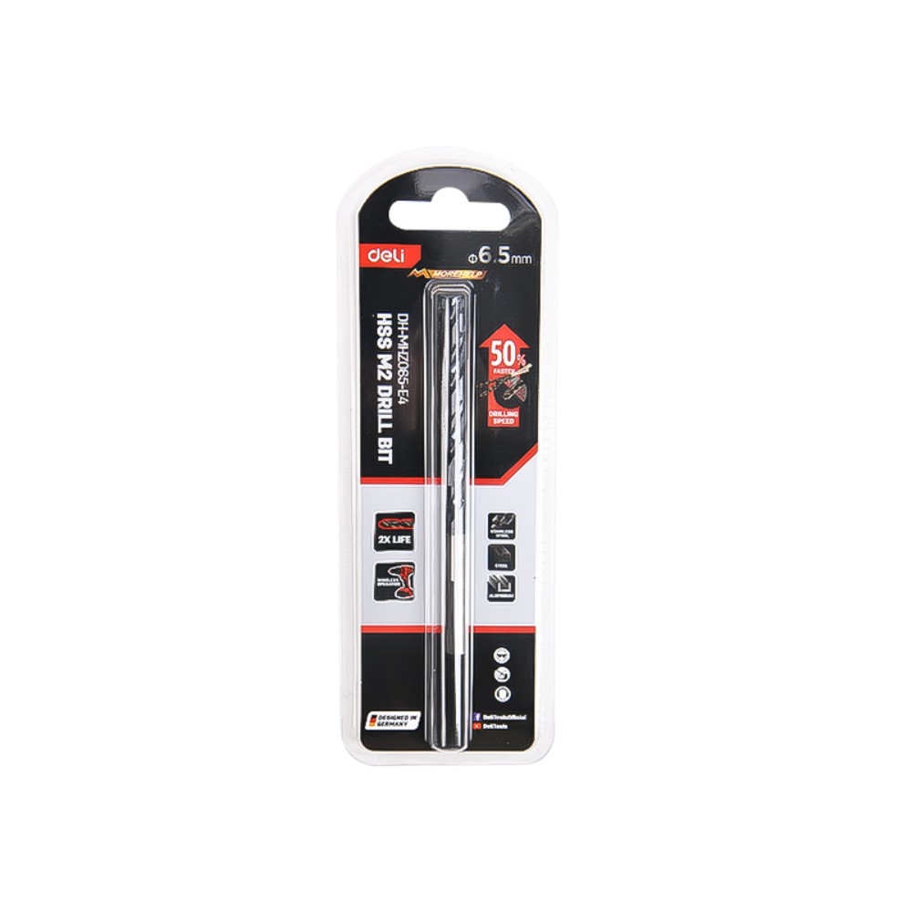 Сверло по металлу Deli RS EDH-MHZ065-E4, 6.5 мм, DIN 338, HSS-TiN - 4
