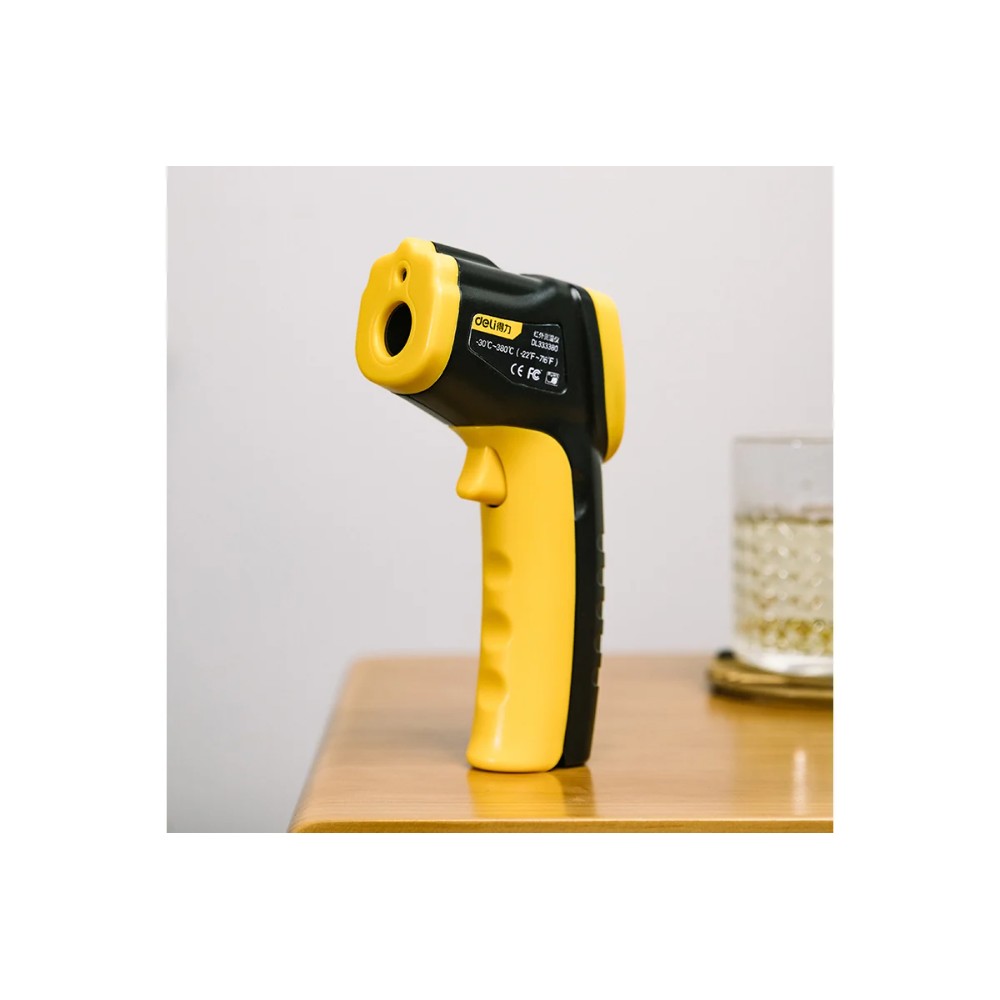 Термометр инфракрасный Deli YS EDL333380, -30-380℃, LCD дисплей, желтый, черный - 9