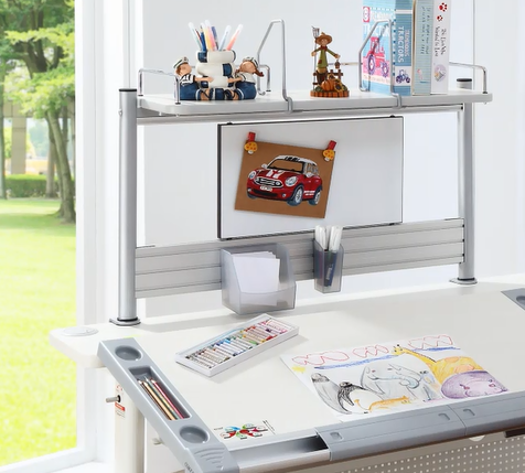 Полка Comf-Pro MINI SMART задняя, 840х620х240 мм, дуб белый, c доской белой - 3