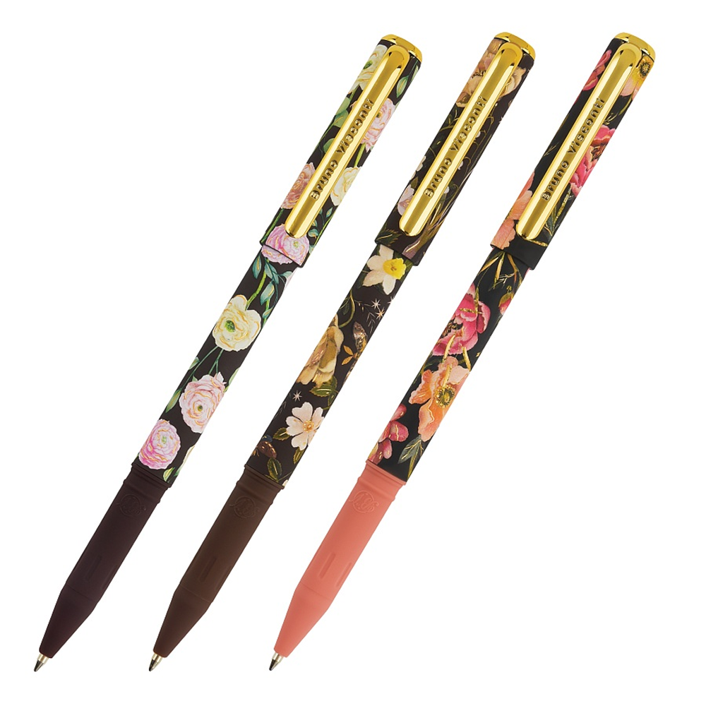 Ручка шариковая "PrimeWrite. Flora. Black night", 0.7 мм., пластиковая, масло, ассорти, синий