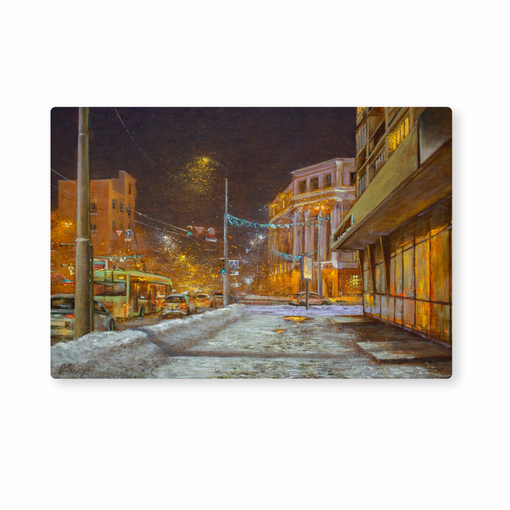 Чехол для карт «Академия. Мокрый снег", Ольга Шкарубо, натуральная кожа, разноцветный