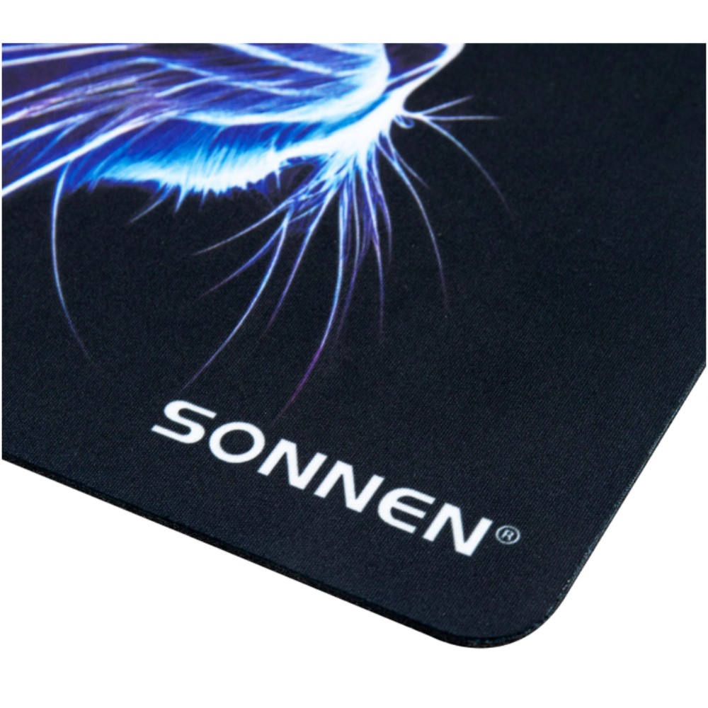 Коврик для мыши "Neon Cat", 250х200х2 мм, ткань, черный