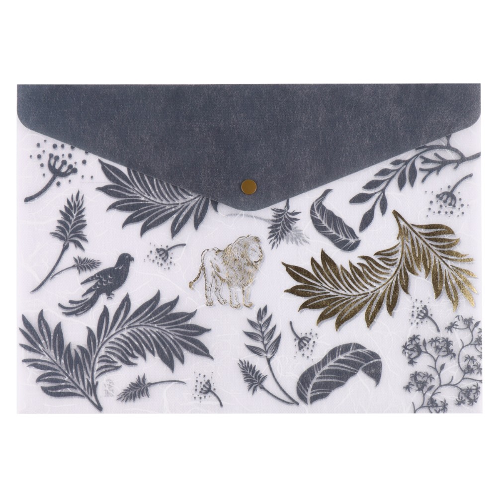 Папка конверт на кнопке "Прекрасный лес", А4, белый, синий