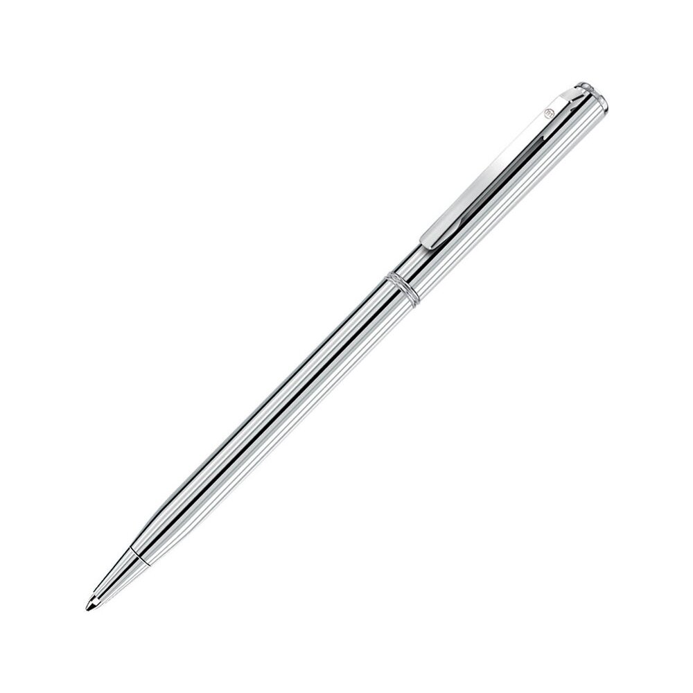 Ручка шариковая автоматическая "Slim Silver", 1.0 мм, серебристый, стерж. синий
