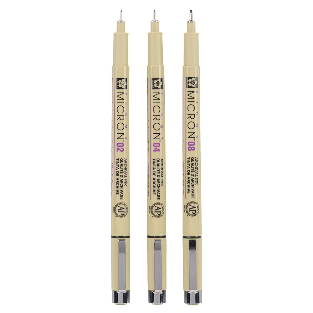 Набор ручек капиллярных "Sakura Pigma Micron", 3 шт