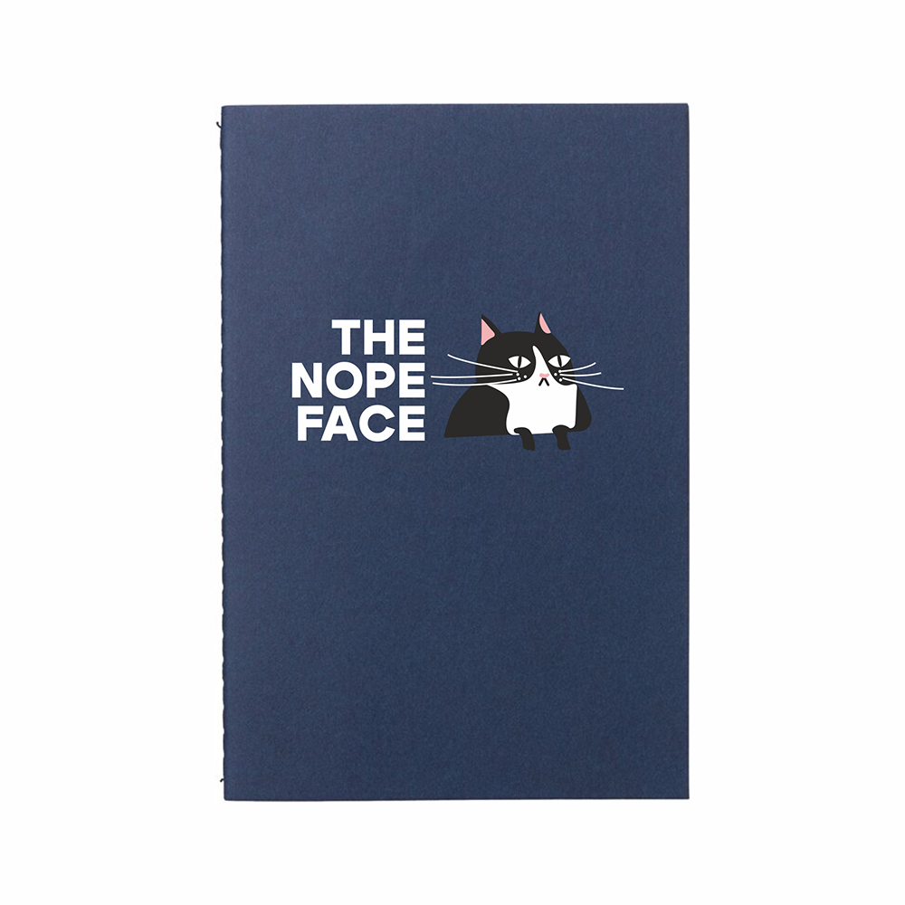 Блокнот «The nope face» из моющегося крафта, А5, темно-синий