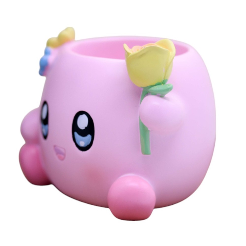 Подставка для канцелярских мелочей "Lucky flowers", пластик, розовый