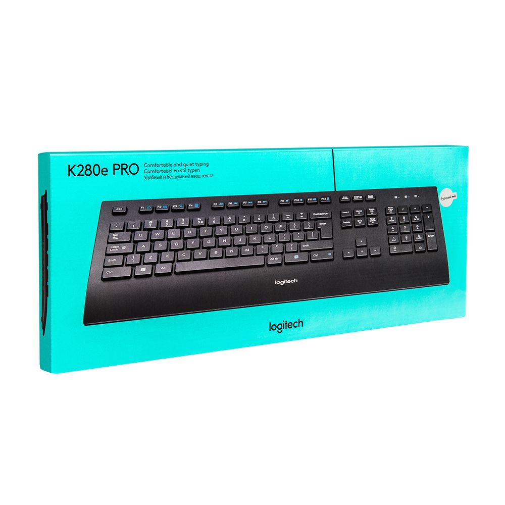 Клавиатура Logitech "K280e", USB, проводная, черный