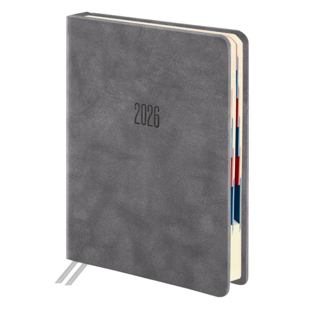 Ежедневник датированный "Vivid", В6, 336 страниц, серый, 2026